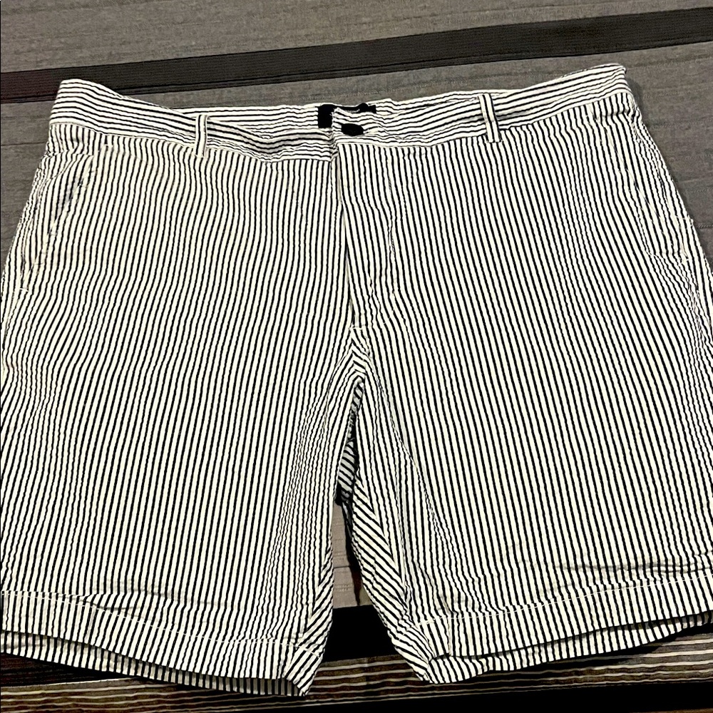 Ben Sherman Navy and White Striped Shorts
